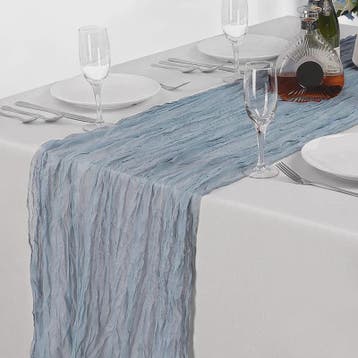 Stoffen Tafel Runner Boho Stijl - Dusty Blue - Chic Decorati, Verzenden