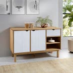 vidaXL Dressoir OTTA 114x43x73,5 cm massief grenenhout bruin, 100 tot 150 cm, Verzenden, Nieuw, Grenenhout