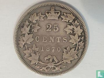 Canada 25 cent 1870, Verzenden, Losse munt, Zilver