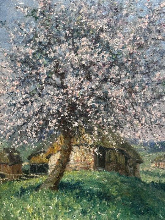 Oswald Poreau (1877-1955) - Lentebloesem, Antiek en Kunst, Kunst | Schilderijen | Klassiek