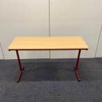 schooltafel, leraartafel 130x50 cm, licht beuken - rood, Huis en Inrichting, Bureaus, Ophalen of Verzenden, Gebruikt