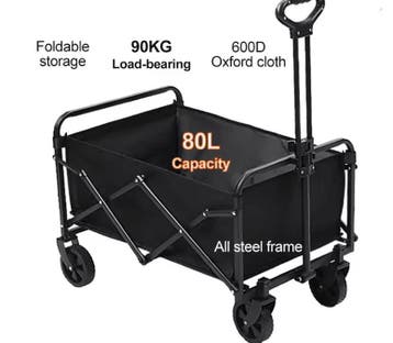 Opvouwbare Camping Trolley Groot Staal All-Terrain Wielen, Verzenden, Nieuw