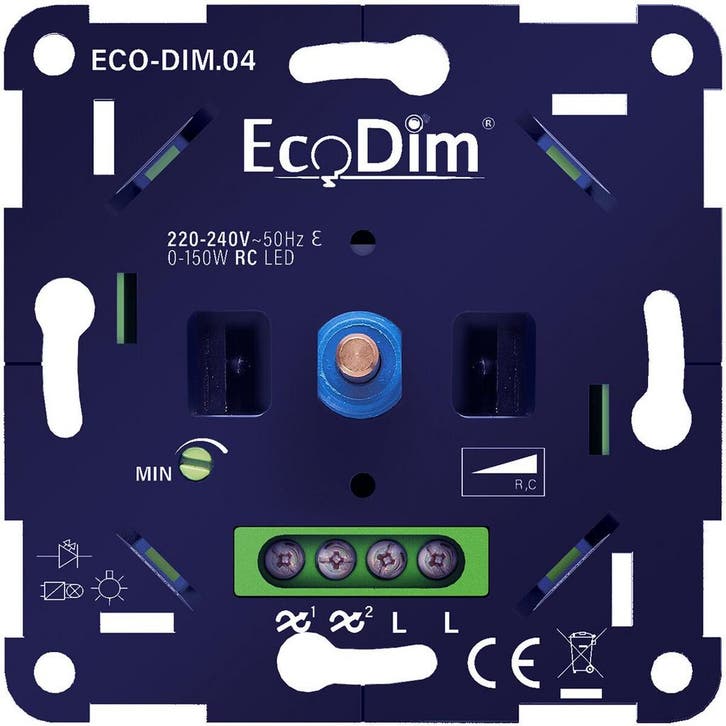 EcoDim - LED Dimmer - ECO-DIM.04 - Fase Afsnijding RC -, Doe-het-zelf en Verbouw, Elektra en Kabels, Nieuw, Ophalen of Verzenden