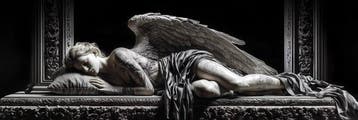 Artxlife - Sleeping Black Marble Angel Tatoo