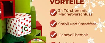 Adventskalender Doppelsteen Hout Rond (Voor in Huis), Verzenden, Nieuw