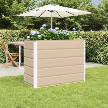 vidaXL Plantenbak Ivoor 100 x 50 x 75 cm Gegalvaniseerd, Verzenden, Minder dan 60 cm, Nieuw, Metaal