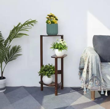 3-laags bamboe plantenrek – hoog hoekmodel voor binnen/buite, Verzenden, Nieuw