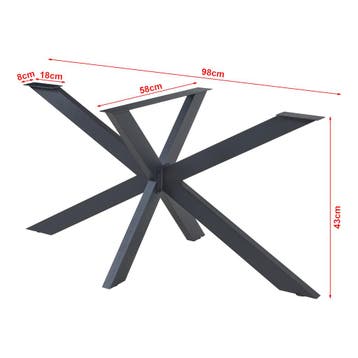 Stalen onderstel Oberau tafelpoot 98x58x43 cm zwart [en.casa, Huis en Inrichting, Verzenden, Nieuw