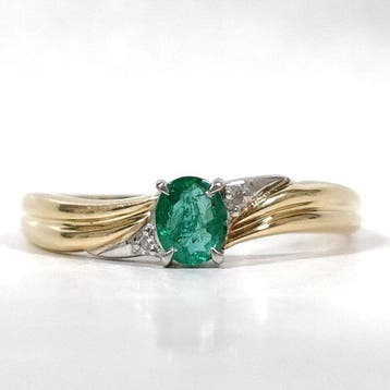 Ring Platina Smaragd - Diamant - goud x, Sieraden, Tassen en Uiterlijk, Nieuw