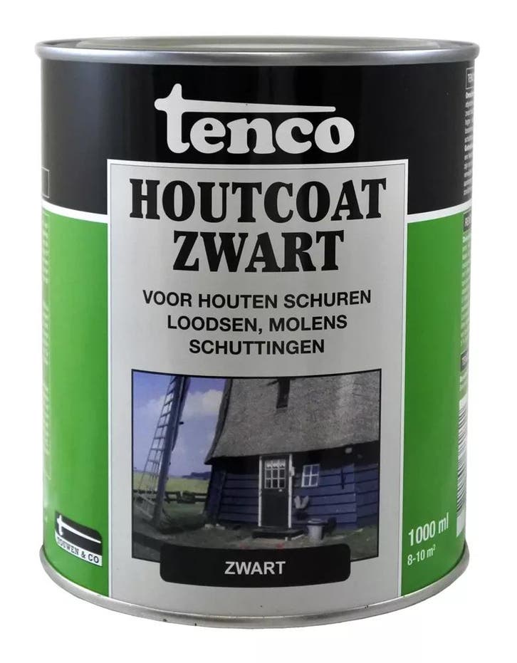 Tenco houtcoat zwart 1 liter, Doe-het-zelf en Verbouw, Verf, Beits en Lak, Nieuw, Verzenden
