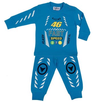 Funderwear - Pyama - Blauw - Racing - Maat 74 - Jongen, Verzenden, Nieuw, Jongen