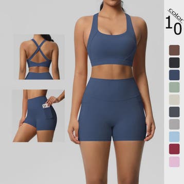 Dames Yoga Set: Sportieve Kleding met Hoge Taille Shorts en, Verzenden, Nieuw
