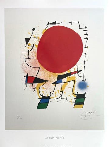 Joan Miró (after) - Le Soleil Rouge - Offset Lithograph -