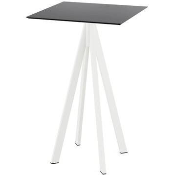 Statafel | INFINITY | HPL/RVS | Zwart Blad | Wit Frame |, Verzenden, Nieuw in verpakking