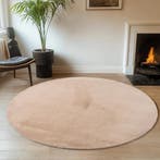 Rond Wasbaar Vloerkleed | Joy | Uni | Beige | 200x200 cm, Verzenden, Nieuw