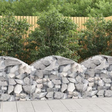 vidaXL Schanskorf gewelfd 100x50x60/80 cm gegalvaniseerd, Tuin en Terras, 100 cm of meer, Verzenden, Nieuw, Metaal