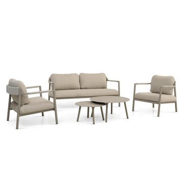 Loungeset Capri - 2 luxe fauteuils + loungebank, Verzenden, Nieuw, Hout