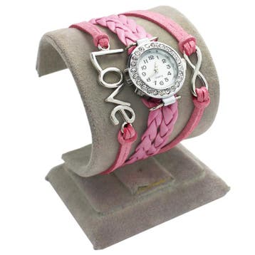 Fako - Armband Horloge - Multi Infinity Love - Roze, Verzenden, Nieuw