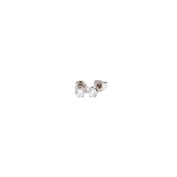Witgouden oorstekers met diamant 14 karaat, Sieraden, Tassen en Uiterlijk, Oorbellen, Verzenden, Zo goed als nieuw, Goud