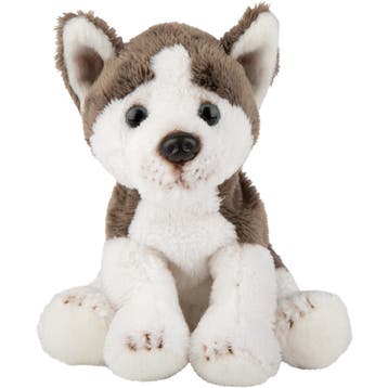 Suki Gifts Husky knuffel - pluche - 13 cm - grijs/wit, Verzenden, Nieuw