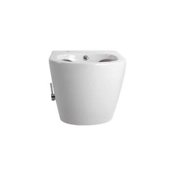 Wandcloset Darlo met bidet koud/warm en toiletbril, wit, Doe-het-zelf en Verbouw, Sanitair, Verzenden, Nieuw, Steen, Toilet