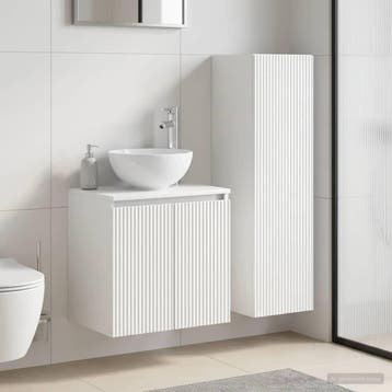 vidaXL Badkamermeubelset 2 st Wit 33 x 34,5 x 100 cm Bewerkt, Verzenden, Nieuw