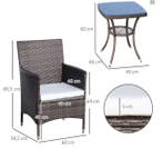 3-delige Balkonset – Rotan Stoelen met Kussens en Buiafel, Tuin en Terras, Tuinsets en Loungesets, Verzenden, Nieuw
