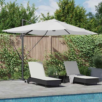 vidaXL Parasol Zand 351 x 250 x 253 cm Polyester en, Tuin en Terras, Parasols, Verzenden, Nieuw, 2 tot 3 meter
