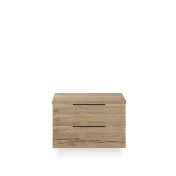 Seville Badmeubelset 80 cm - Wastafel Blad Natuur Eiken Edge, Ophalen of Verzenden, Nieuw