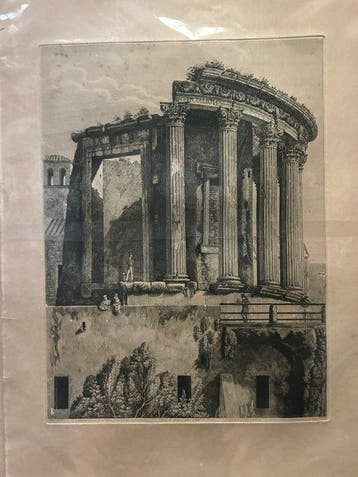 Luigi Rossini (1790–1857) - Veduta del Tempio della Sibilla