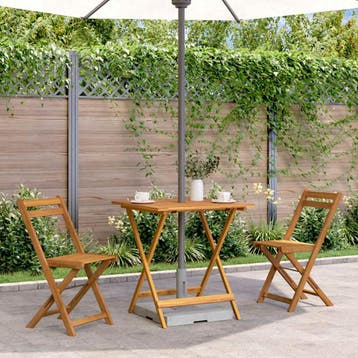 vidaXL Tuintafel inklapbaar 70x70x75 cm massief acaciahout, Verzenden, Nieuw, Hout