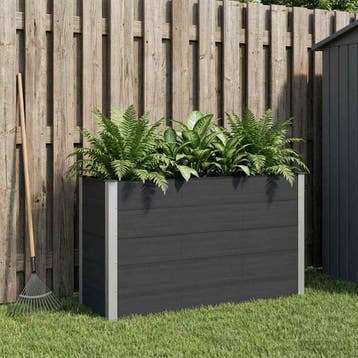 vidaXL Verhoogde plantenbak Zwart 150 x 50 x 91 cm WPC en, Verzenden, Nieuw, Minder dan 60 cm, 60 cm of meer