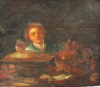 Dutch school (XVIII), manner of Willem van Mieris - Genre, Antiek en Kunst, Kunst | Schilderijen | Klassiek