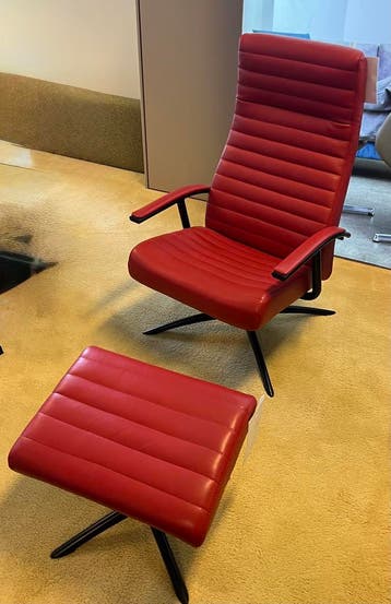 Havanna relaxfauteuil + hocker, Huis en Inrichting, Fauteuils, Nieuw, 75 tot 100 cm, Leer, 50 tot 75 cm