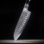 Yaxell Ran Santoku Koksmes 16,5cm met Kuiltjes – 69 Lagen., Ophalen of Verzenden, Nieuw, Overige materialen, Los bestek