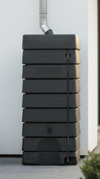 320 liter muur regenton zwart Brick, Nieuw