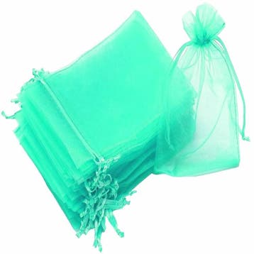 Organza Zakjes - 10x15 cm - Aqua - 50 Stuks - Cadeauzakjes, Verzenden, Nieuw