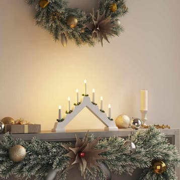vidaXL Kerst Kaars Brug 7 LEDs Warmwit 39.5 x 5 x 29 cm, Verzenden, Nieuw