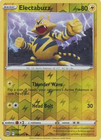 Electabuzz 46/172 reverse holo Brilliant Stars, Ophalen of Verzenden, Nieuw, Losse kaart, Foil