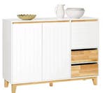 Wit Dressoir 120 cm – Met Lades, Deuren en Houten Details, Verzenden, Nieuw