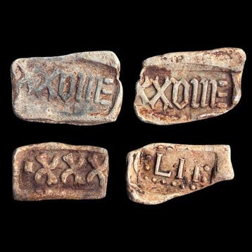 Middeleeuws Lood 4 Rare cloth seals from the city of Leide 4
