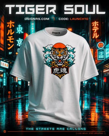 Anime Cloud Tiger Guardian – Japanese Tiger Spirit Retro Tee, Kleding | Heren, T-shirts, DsignrS, Nieuw, Overige maten, Meerkleurig