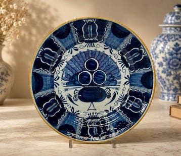 Grote Delftse schotel – De Drie Klokken – ca. 1720–1760 -