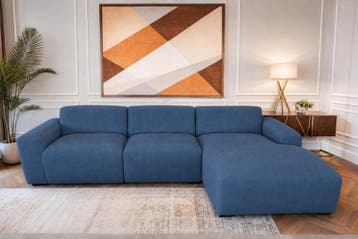 Loungebank Delft - loungebanken - Blauw, Nieuw, 150 cm of meer, Stof, 300 cm of meer
