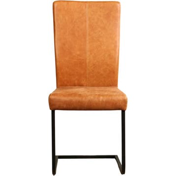Set van 4 Leren eetkamerstoelen Dare - Vintage Cognac, Huis en Inrichting, Ophalen of Verzenden, Nieuw, Leer, Vijf, Zes of meer stoelen