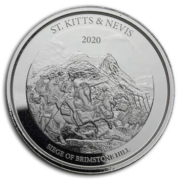 EC8 - St. Kitts and Nevis Brimstone Hill 1 oz 2020, Verzenden, Losse munt, Zilver