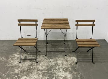 Terrasset Tafel met 2 Stoelen – 5 sets beschikbaar, Ophalen of Verzenden, Gebruikt, Meubilair