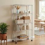 vidaXL Opbergrek 5-laags met wielen 250 kg 75x35x155 cm, Huis en Inrichting, Verzenden, Nieuw