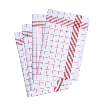 GGM Gastro | (10 stuks) Theedoek - katoen - 500x700mm - rood, Verzenden, Nieuw, Rood, Theedoek of Handdoek