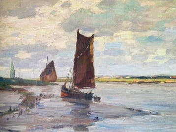 Wilhelm Hambuchen (1869-1939) - Vissersboot op het droge